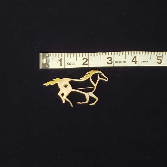 Horse pin silver and gold - Picture 5 of 10